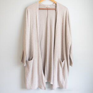 Donni grey ribbed open cardigan-OSFA